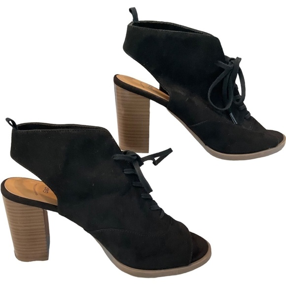 GAP SUEDE OPEN TOE HEEL SHOES SIZE 7 - Picture 1 of 5